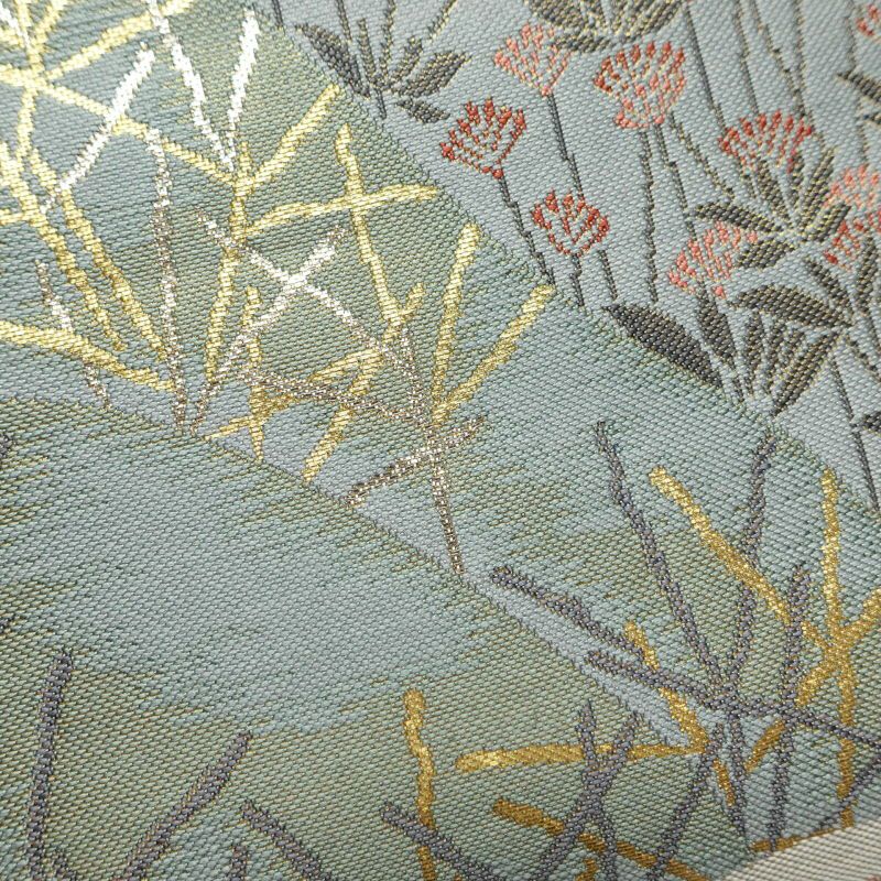 袋帯 六通柄 フォーマル用 正絹 波 風景柄 金・銀_画像9