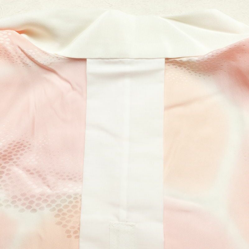 長襦袢 良品 正絹 幾何学柄・抽象柄 袖無双・胴抜き ピンク_画像27