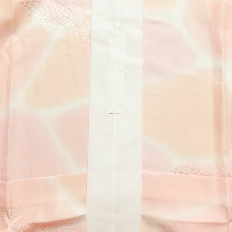 長襦袢 良品 正絹 幾何学柄・抽象柄 袖無双・胴抜き ピンク_画像28