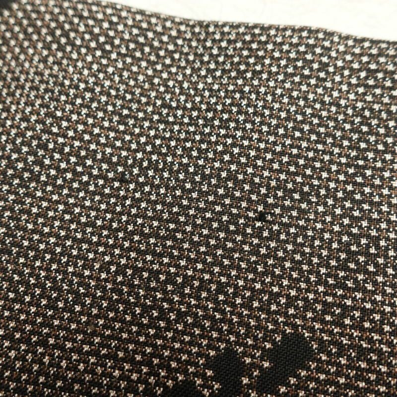 紬 しつけ糸付き 正絹 木の葉・植物柄 紬着物 袷仕立て 茶_画像25