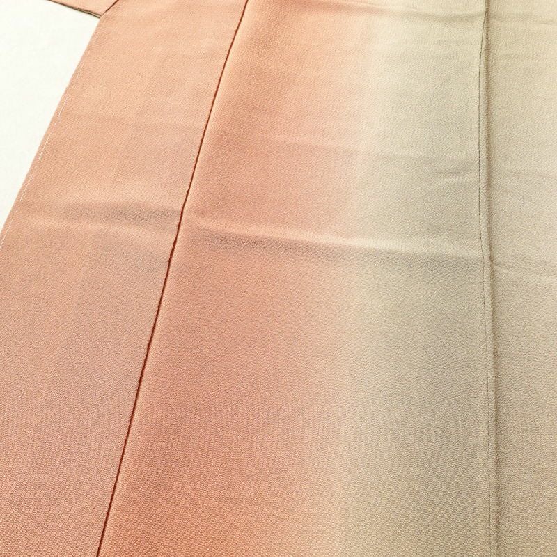 付け下げ 美品 しつけ糸付き 縮緬 正絹 その他の柄 袷仕立て 橙_画像5