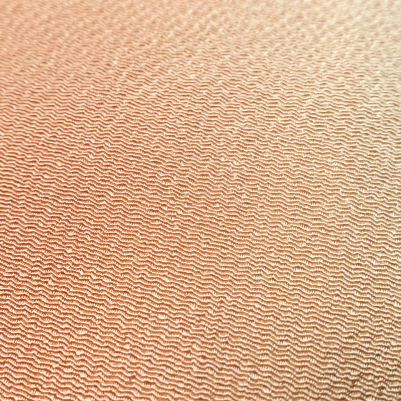 付け下げ 美品 しつけ糸付き 縮緬 正絹 その他の柄 袷仕立て 橙_画像7