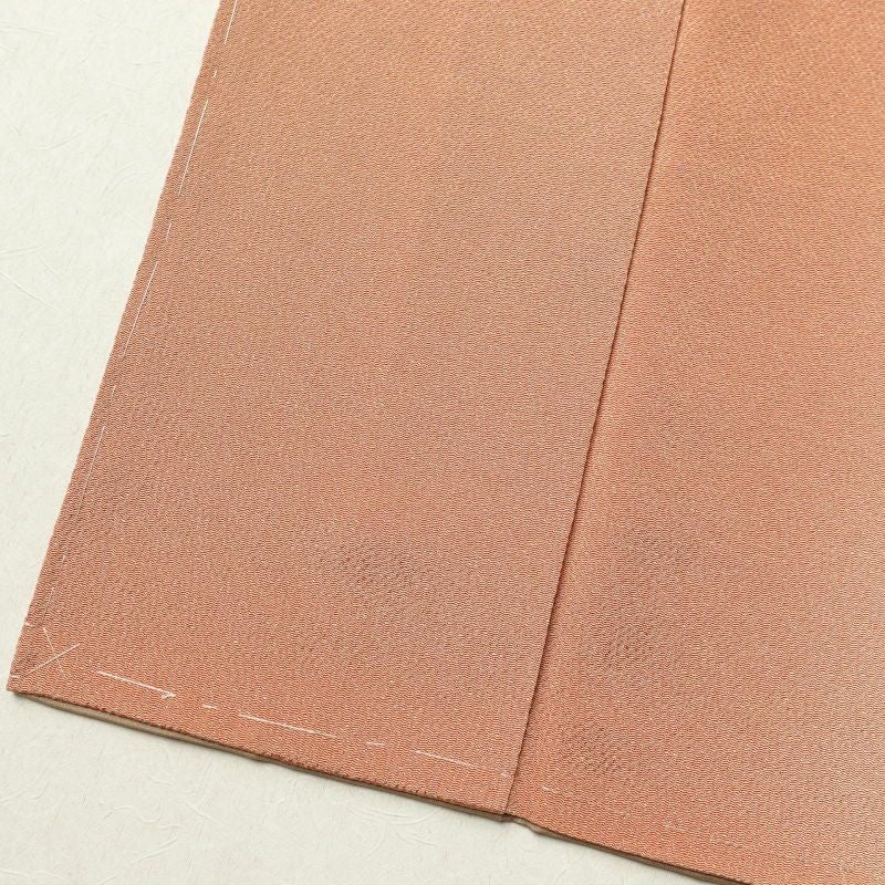 付け下げ 美品 しつけ糸付き 縮緬 正絹 その他の柄 袷仕立て 橙_画像10