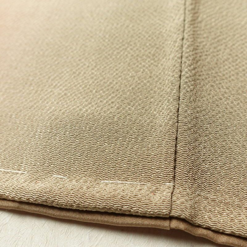 付け下げ 美品 しつけ糸付き 縮緬 正絹 その他の柄 袷仕立て 橙_画像11