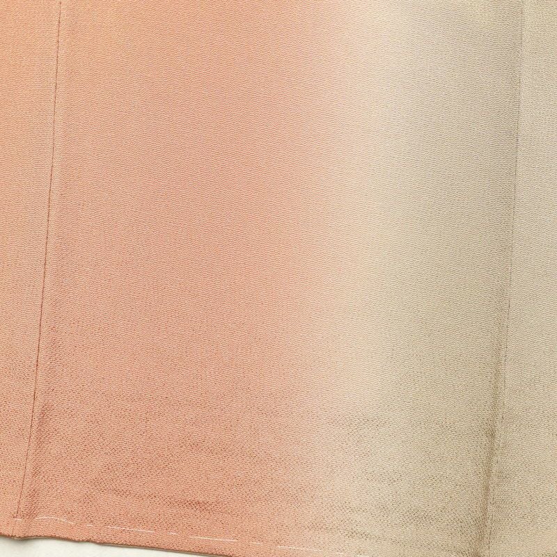 付け下げ 美品 しつけ糸付き 縮緬 正絹 その他の柄 袷仕立て 橙_画像15