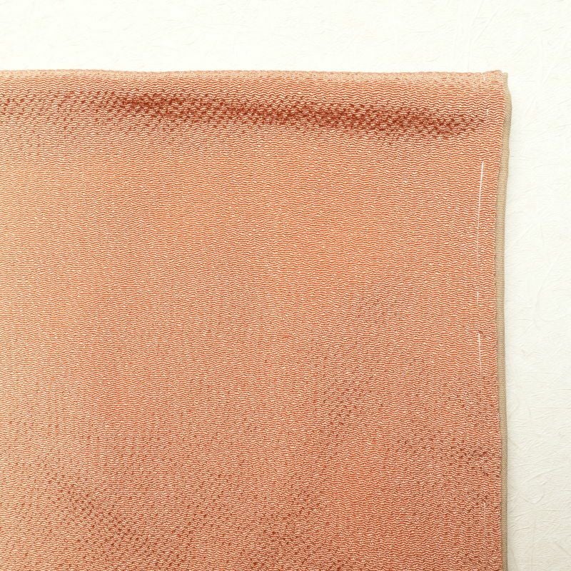 付け下げ 美品 しつけ糸付き 縮緬 正絹 その他の柄 袷仕立て 橙_画像18