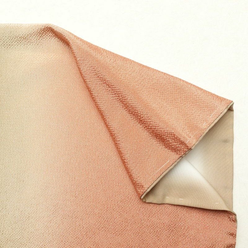 付け下げ 美品 しつけ糸付き 縮緬 正絹 その他の柄 袷仕立て 橙_画像19