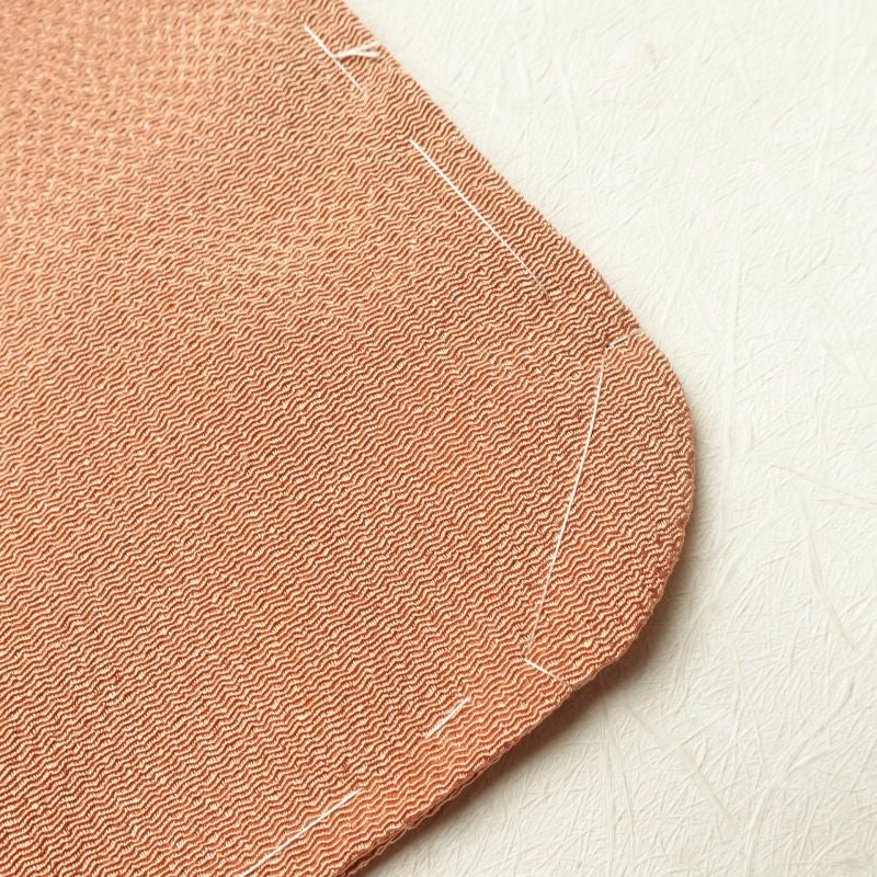 付け下げ 美品 しつけ糸付き 縮緬 正絹 その他の柄 袷仕立て 橙_画像21