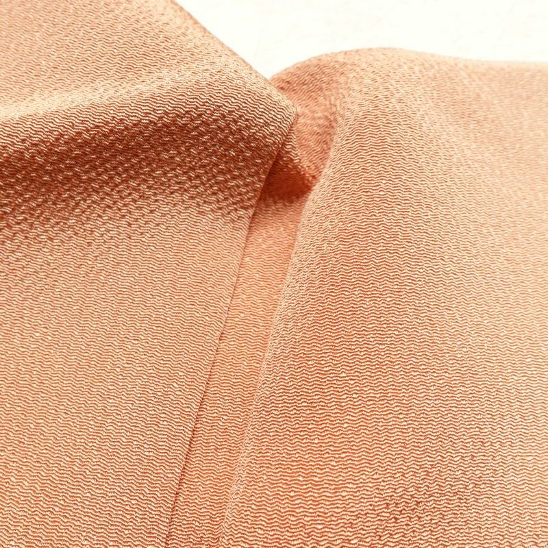 付け下げ 美品 しつけ糸付き 縮緬 正絹 その他の柄 袷仕立て 橙_画像24