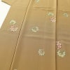 小紋 縮緬 飛び柄 正絹 花柄 袷仕立て 黄・黄土色_画像5