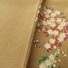 小紋 縮緬 飛び柄 正絹 花柄 袷仕立て 黄・黄土色_画像9