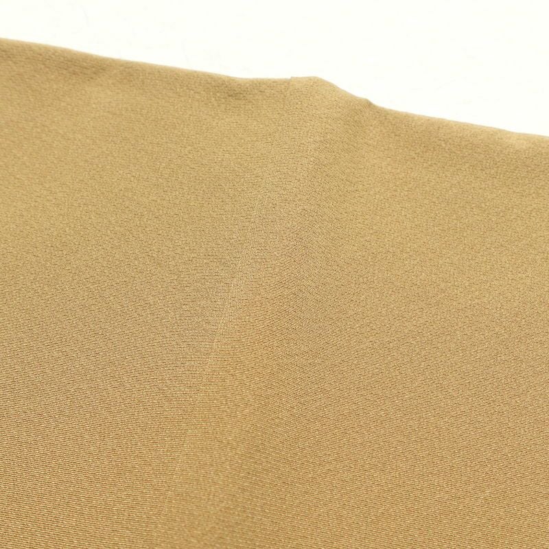 小紋 縮緬 飛び柄 正絹 花柄 袷仕立て 黄・黄土色_画像19