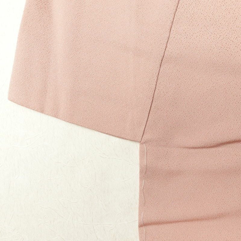 色留袖 美品 箔扇琳派図 丹後ちりめん しつけ糸付き 箔 金糸 刺繍 正絹 古典柄 袷仕立て ピンク_画像16