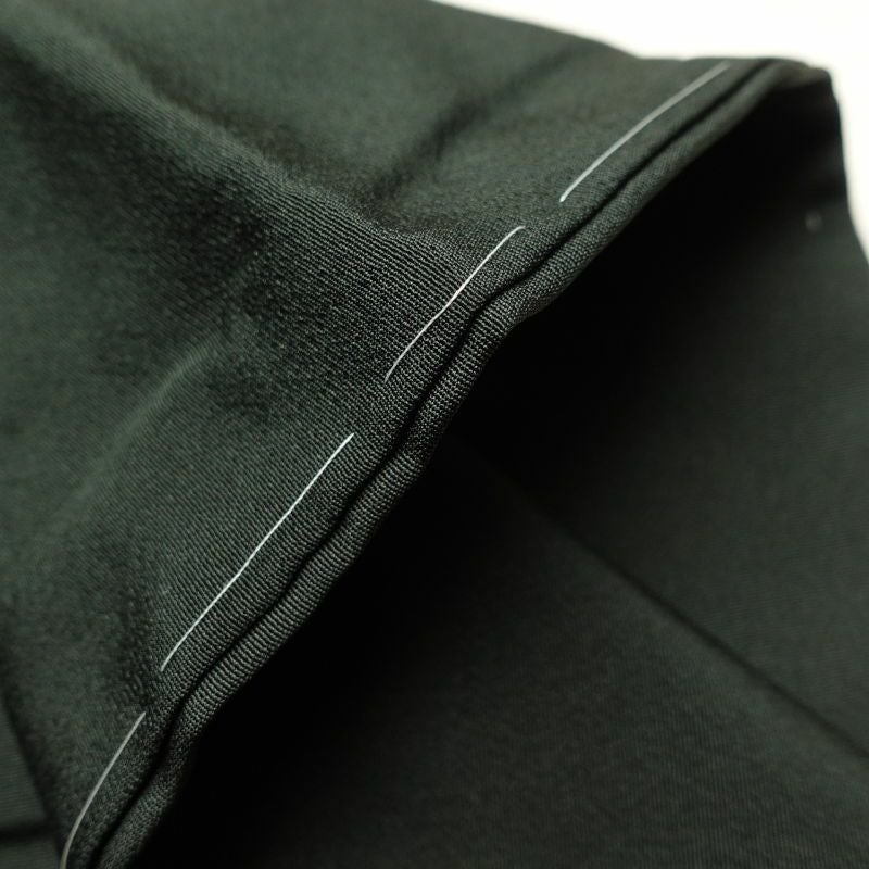 付け下げ 美品 しつけ糸付き 縮緬 共八掛 正絹 箔 金彩 花柄 袷仕立て 大きいサイズ 緑・うぐいす色_画像24