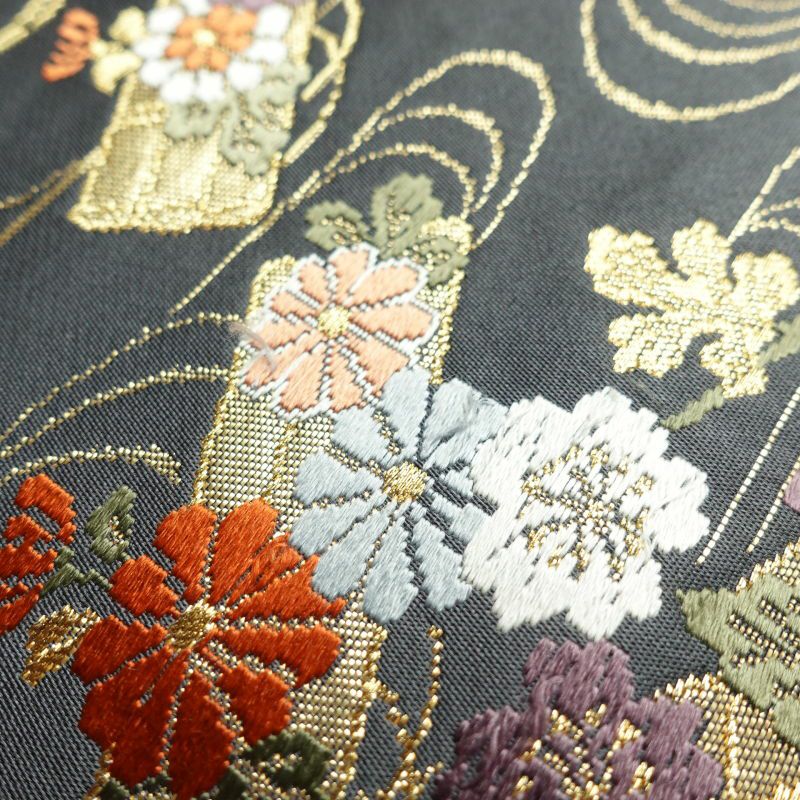 袋帯 六通柄 フォーマル用 箔 正絹 古典柄 青・紺_画像25