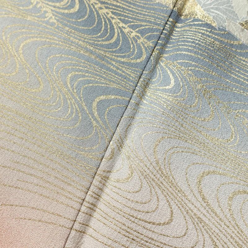 訪問着 正絹 金彩 刺繍 箔 古典柄 袷仕立て ピンク_画像10
