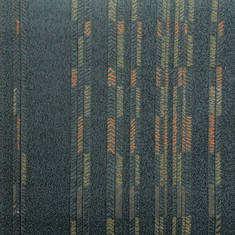 袋帯 六通柄 良品 一般用 正絹 縞柄・線柄 緑・うぐいす色_画像2