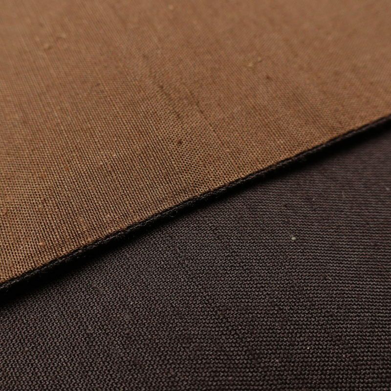 袋帯 紬 太鼓柄 一般用 正絹 木の葉・植物柄 茶_画像19