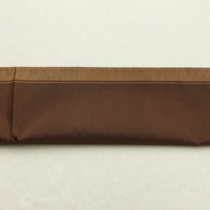 袋帯 紬 太鼓柄 一般用 正絹 木の葉・植物柄 茶_画像24