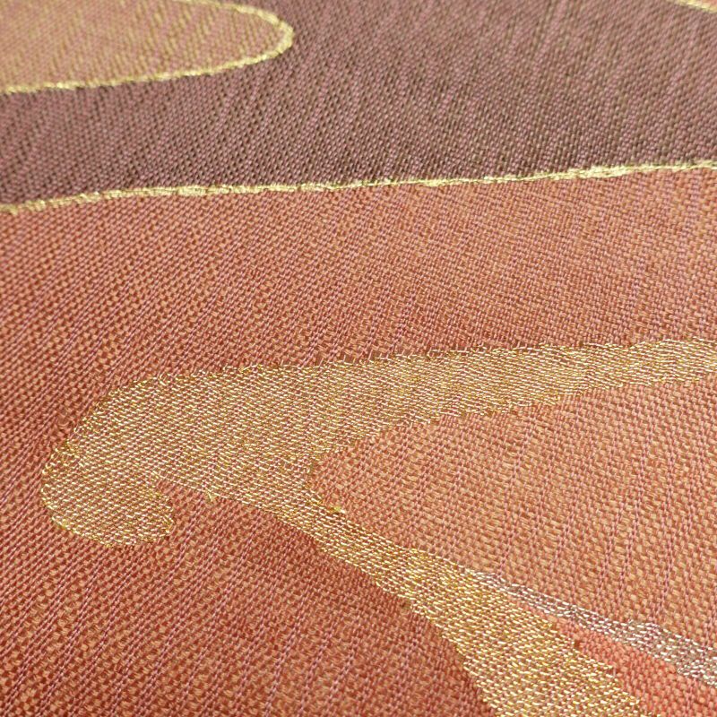 袋帯 夏用 太鼓柄 美品 フォーマル用 正絹 流水・波柄 小豆・エンジ_画像7