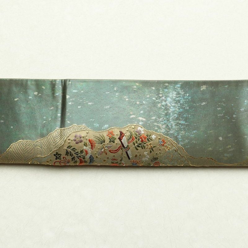 袋帯 六通柄 フォーマル用 正絹 箔 古典柄 緑・うぐいす色_画像20