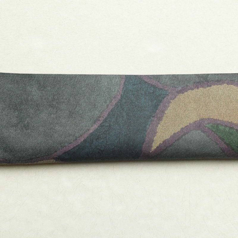 袋帯 六通柄 良品 一般用 正絹 幾何学柄・抽象柄 グレー_画像19