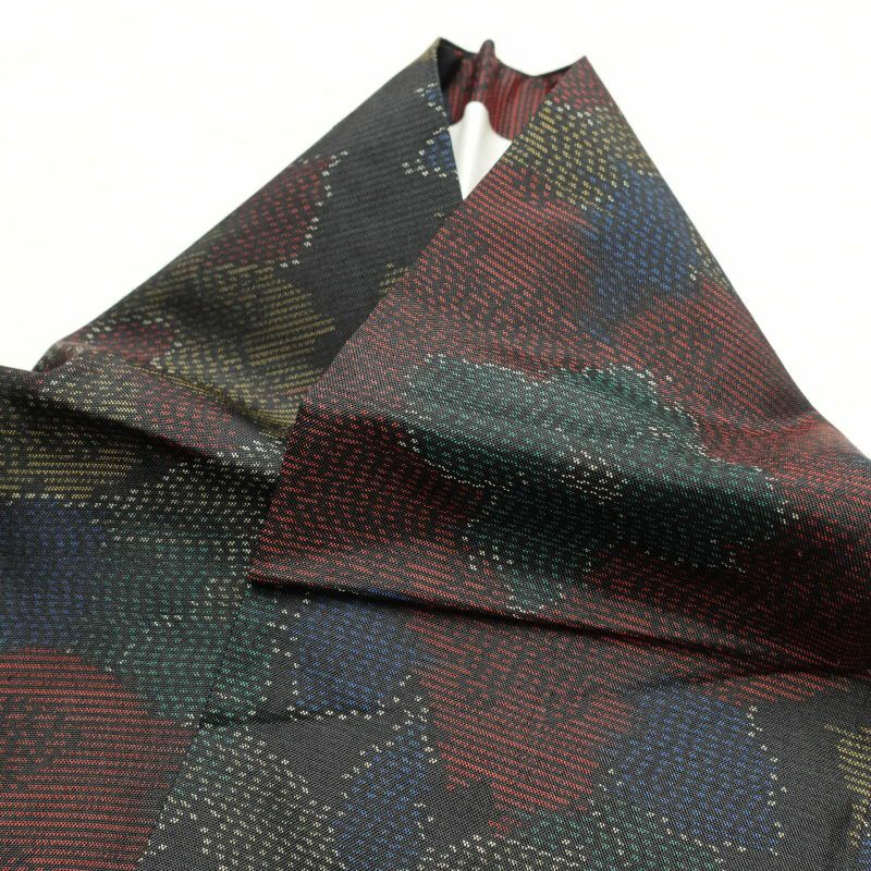 紬 良品 正絹 紬着物 花柄 袷仕立て つむぎ 黒_画像23