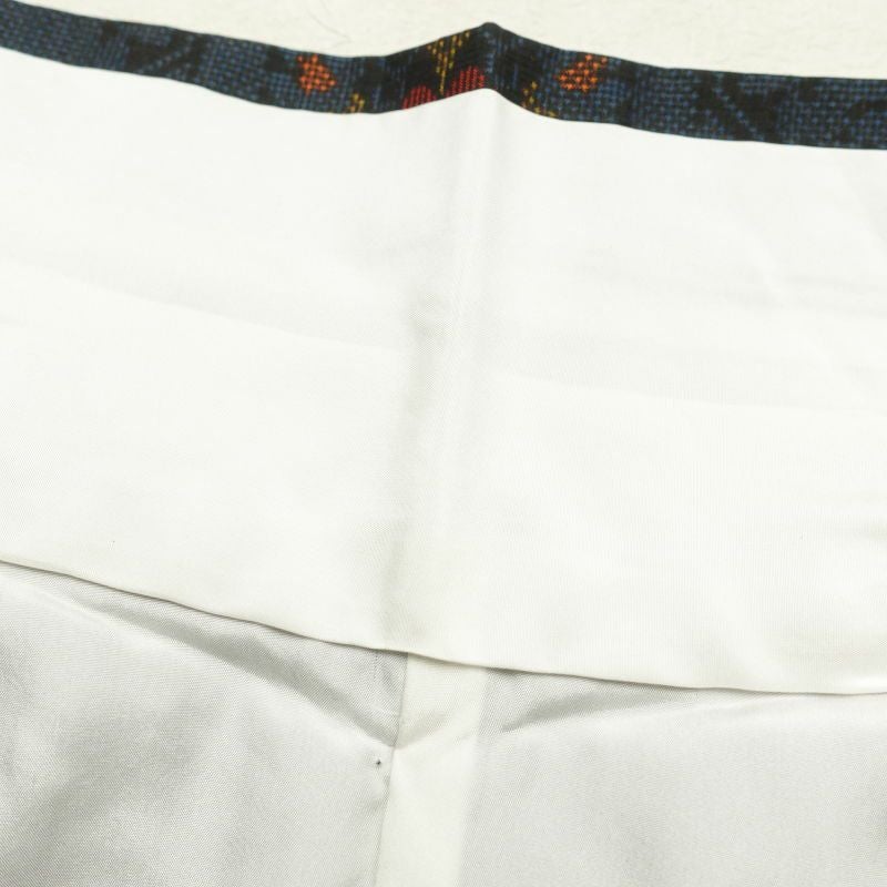 紬 良品 しつけ糸付き 正絹 幾何学柄・抽象柄 袷仕立て 青・紺_画像25