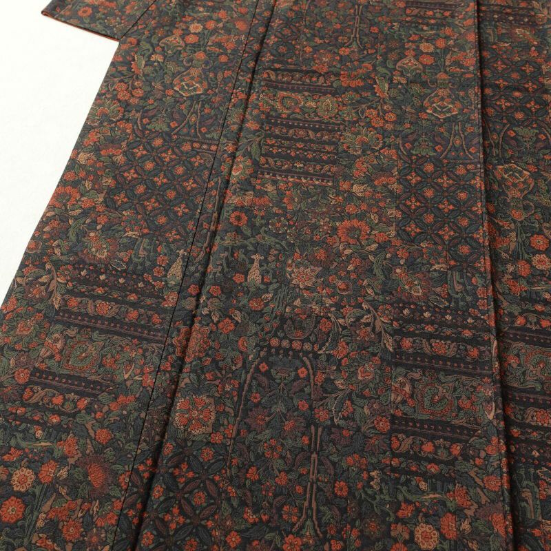 小紋 美品 紬地 正絹 幾何学柄・抽象柄 袷仕立て 紫・藤色_画像5