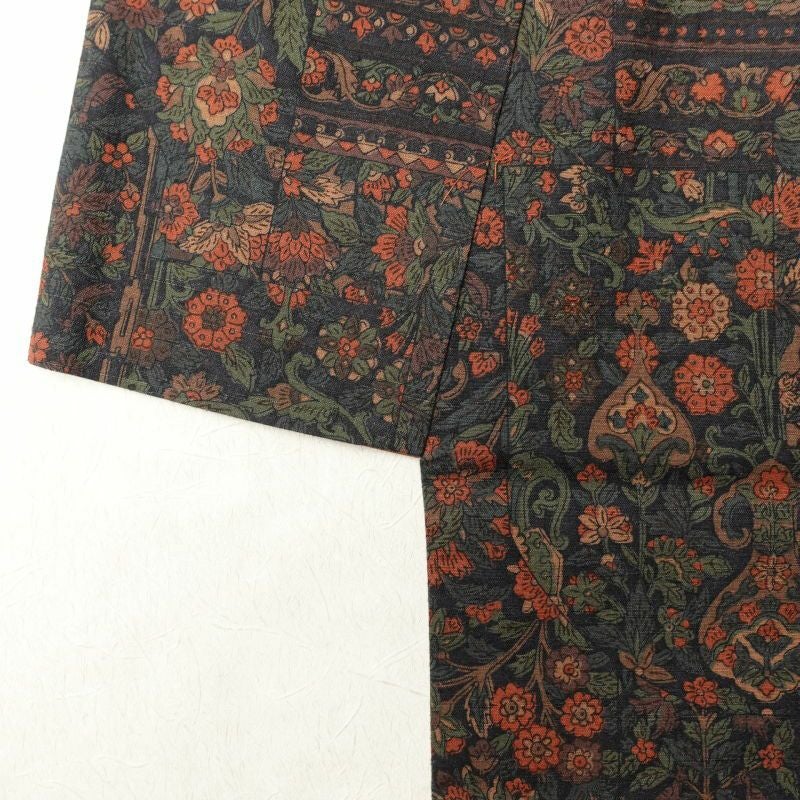 小紋 美品 紬地 正絹 幾何学柄・抽象柄 袷仕立て 紫・藤色_画像14