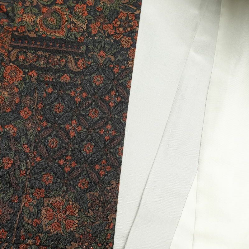 小紋 美品 紬地 正絹 幾何学柄・抽象柄 袷仕立て 紫・藤色_画像24