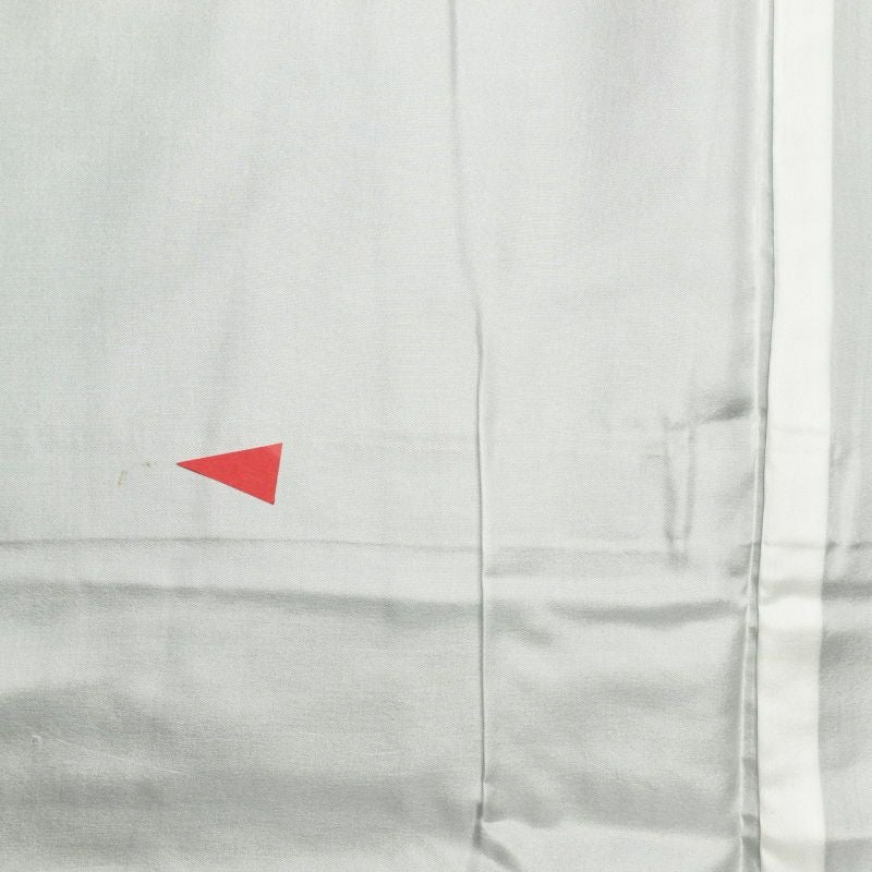 紬 良品 正絹 木の葉・植物柄 袷仕立て 緑・うぐいす色_画像26