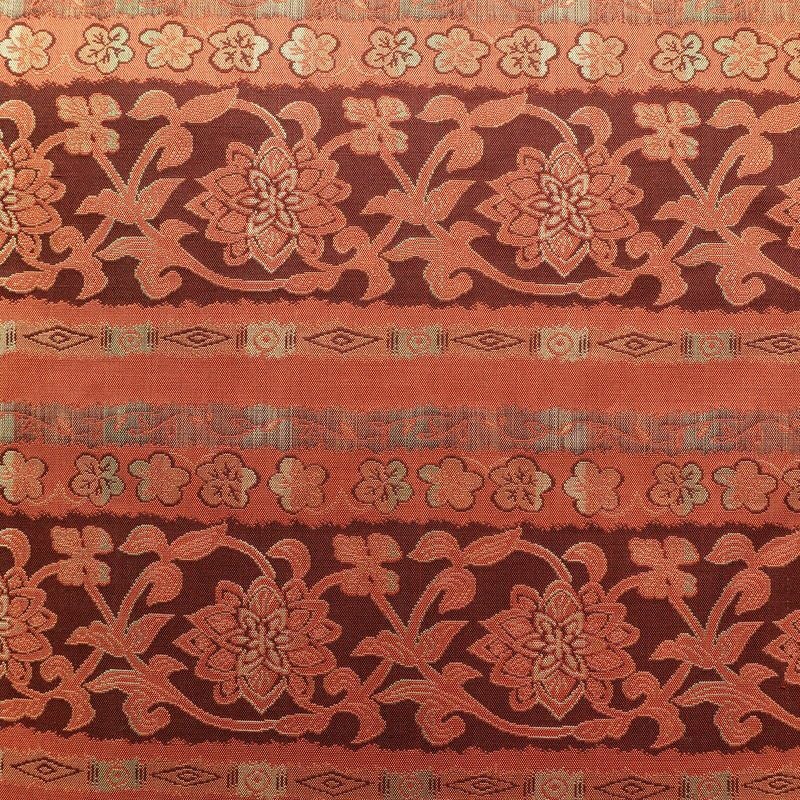 名古屋帯 全通柄 良品 正絹 幾何学柄・抽象柄 名古屋仕立て 橙_画像2