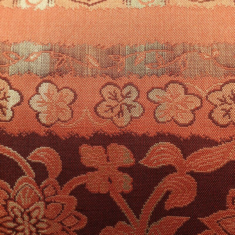 名古屋帯 全通柄 良品 正絹 幾何学柄・抽象柄 名古屋仕立て 橙_画像6