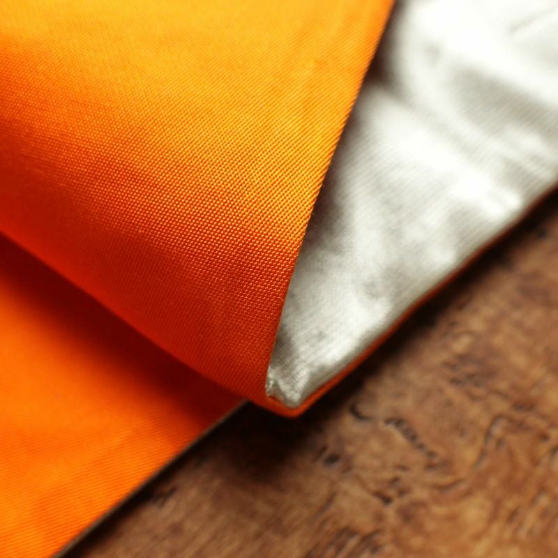 袋帯 六通柄 銀つづれ フォーマル用 正絹 扇 古典柄 橙_画像14