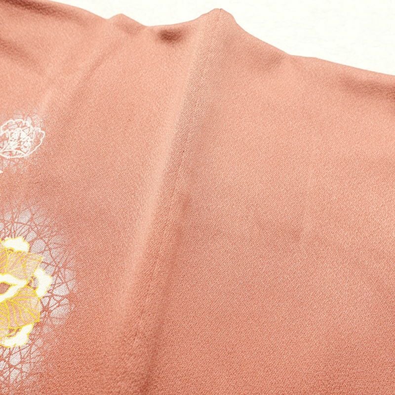 付け下げ 正絹 刺繍 付下 花柄 袷仕立て 小豆・エンジ_画像23