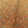 小紋 縮緬 正絹 木の葉・植物柄 袷仕立て 黄・黄土色_画像9