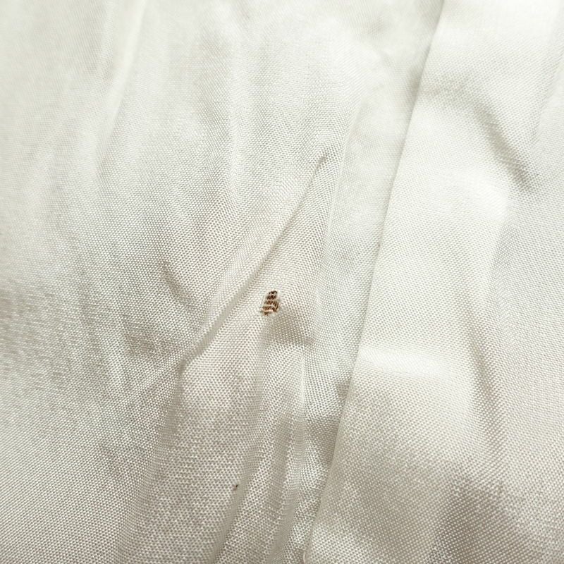 小紋 縮緬 正絹 木の葉・植物柄 袷仕立て 黄・黄土色_画像27