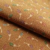 小紋 縮緬 正絹 木の葉・植物柄 袷仕立て 黄・黄土色_画像28