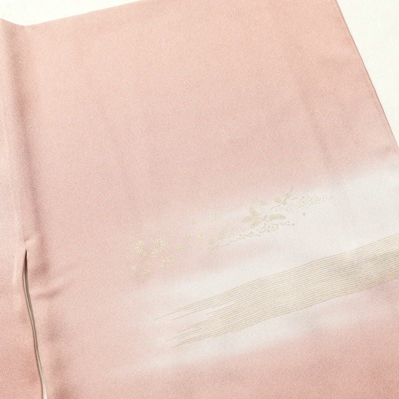 付け下げ 正絹 金彩 附下 刺繍 古典柄 袷仕立て ピンク_画像15