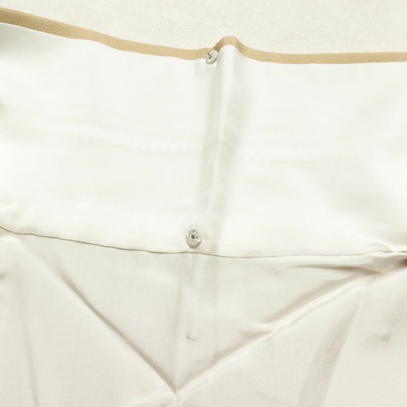 訪問着 良品 落款入り 螺鈿物語 縮緬 正絹 古典柄 箔 袷仕立て 黄・黄土色_画像34