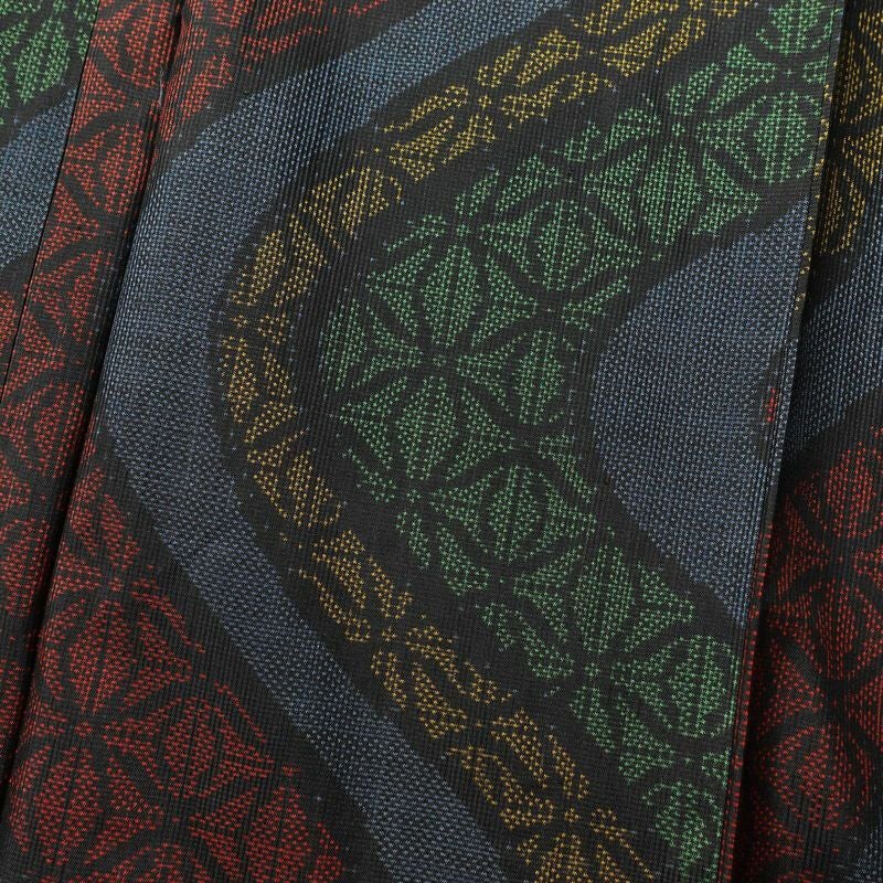 大島紬 証紙あり しつけ糸付き 正絹 幾何学柄・抽象柄 袷仕立て 青・紺_画像6