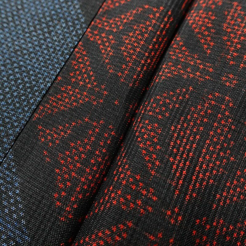 大島紬 証紙あり しつけ糸付き 正絹 幾何学柄・抽象柄 袷仕立て 青・紺_画像8