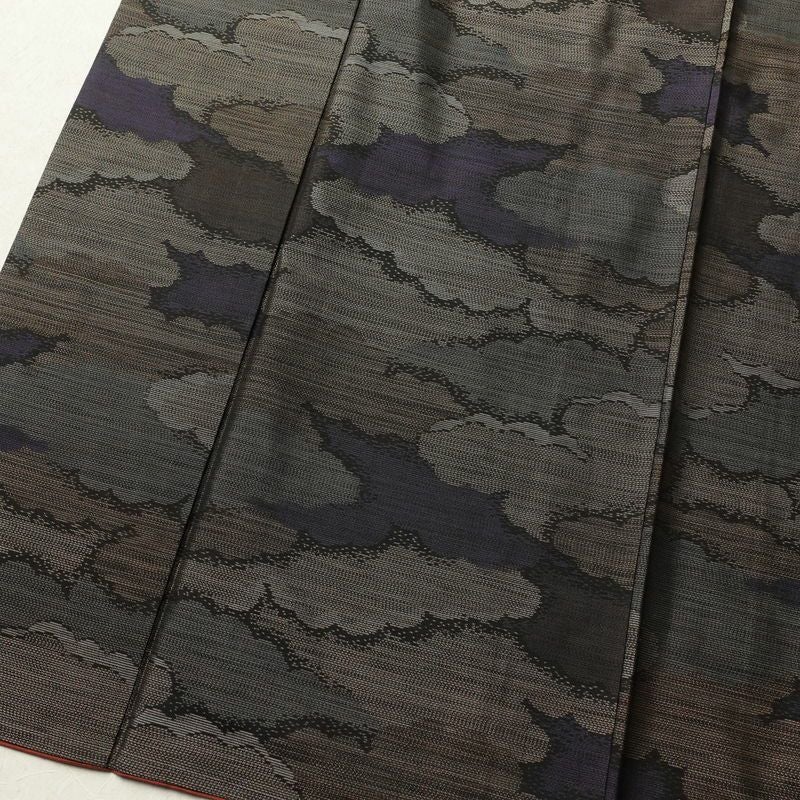 紬 正絹 雲柄 紬着物 つむぎ 袷仕立て 紫・藤色_画像4