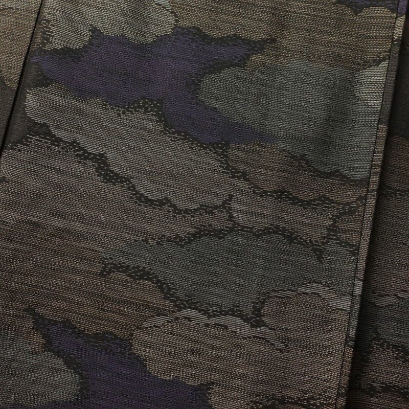 紬 正絹 雲柄 紬着物 つむぎ 袷仕立て 紫・藤色_画像6