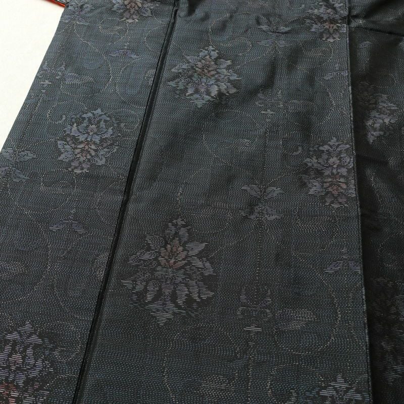大島紬 証紙なし 本場大島 正絹 花柄 袷仕立て 青・紺_画像5