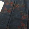 紬 良品 正絹 紬着物 花柄 つむぎ 袷仕立て 青・紺_画像5