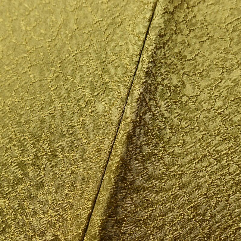 小紋 良品 正絹 金彩 飛び柄 小紋着物 袷仕立て 黄・黄土色_画像9