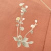 訪問着 落款入り 一つ紋付き 共八掛 縮緬 正絹 花柄 袷仕立て 赤・朱_画像9
