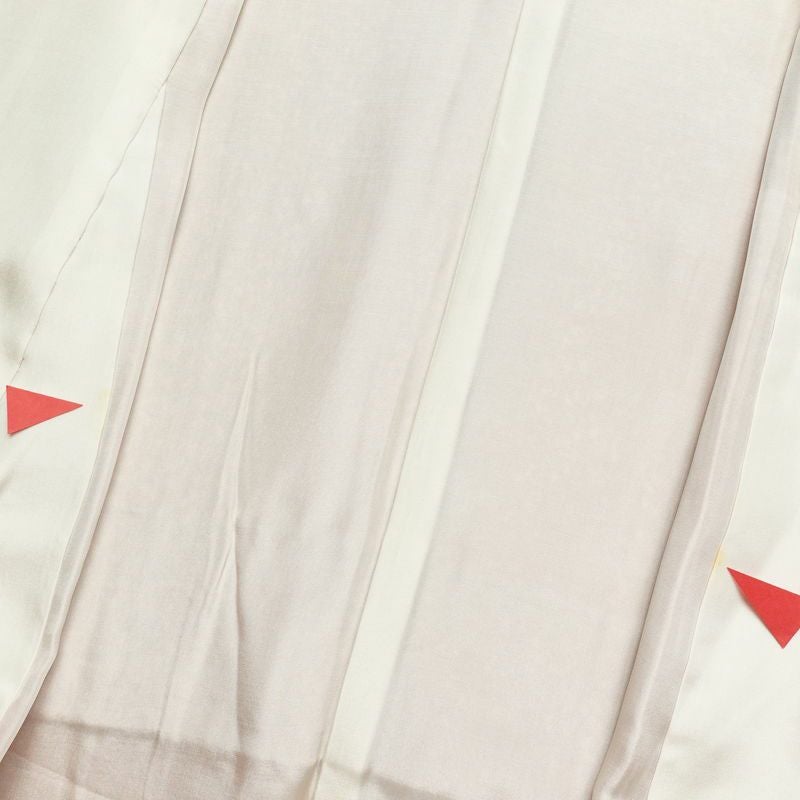 訪問着 良品 正絹 刺繍 金彩 古典柄 袷仕立て 橙_画像30